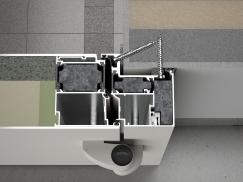 Laubengangtüre auf der Wand montiert